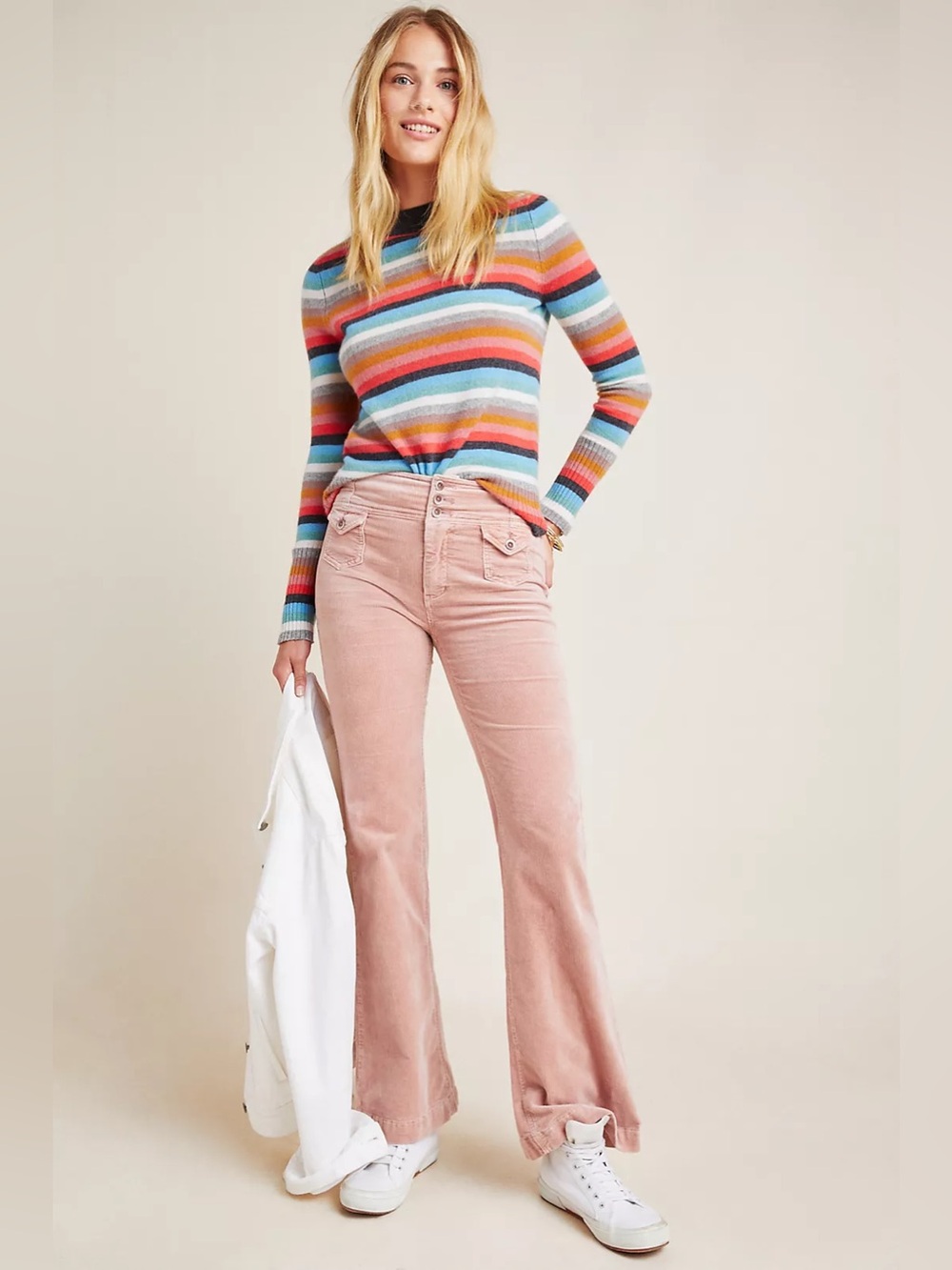 Anthropologie Pilcro High-Rise Bootcut Flare Corduroy Pants Size 26 70s Retro